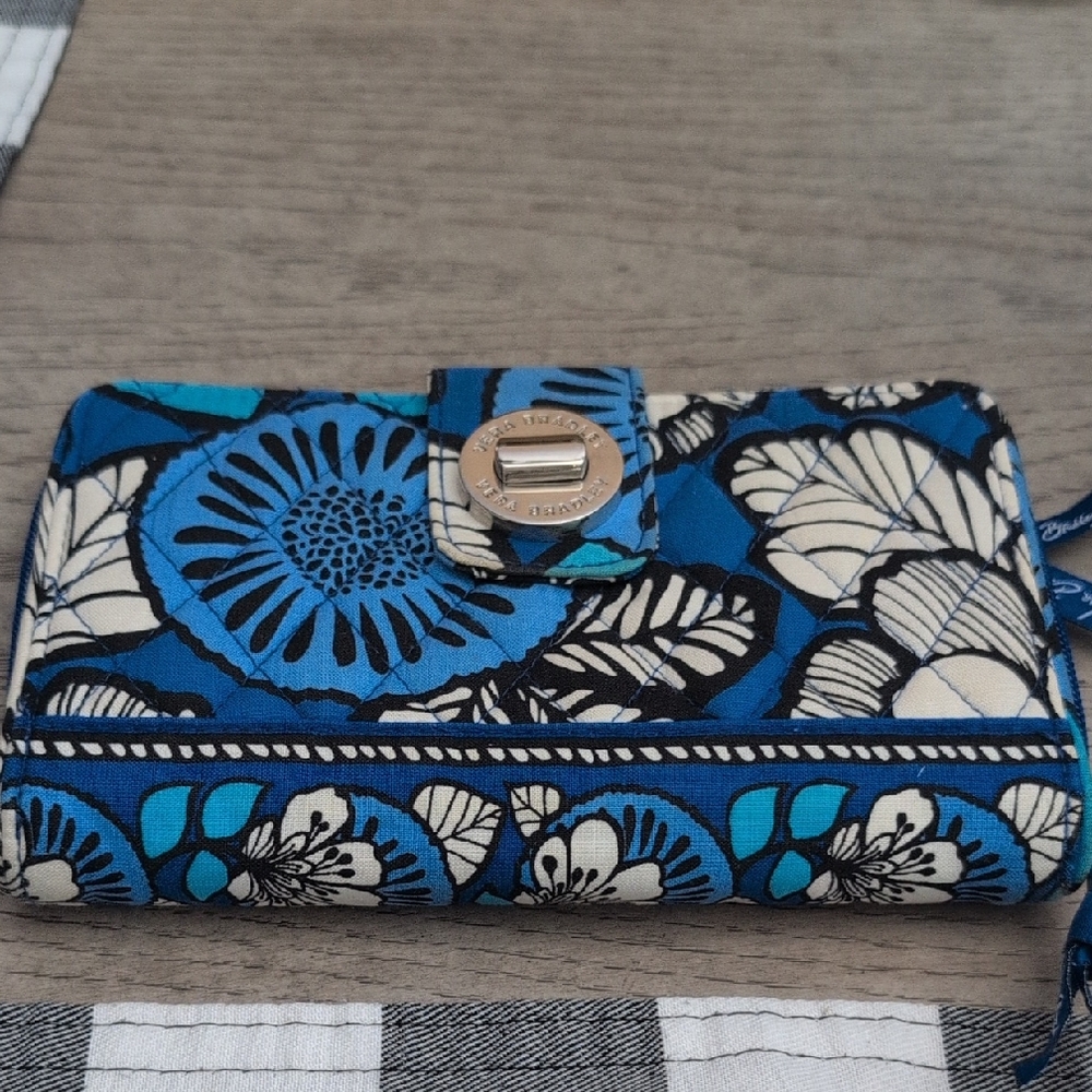 Vera Bradley Blue and Black Floral Wallet